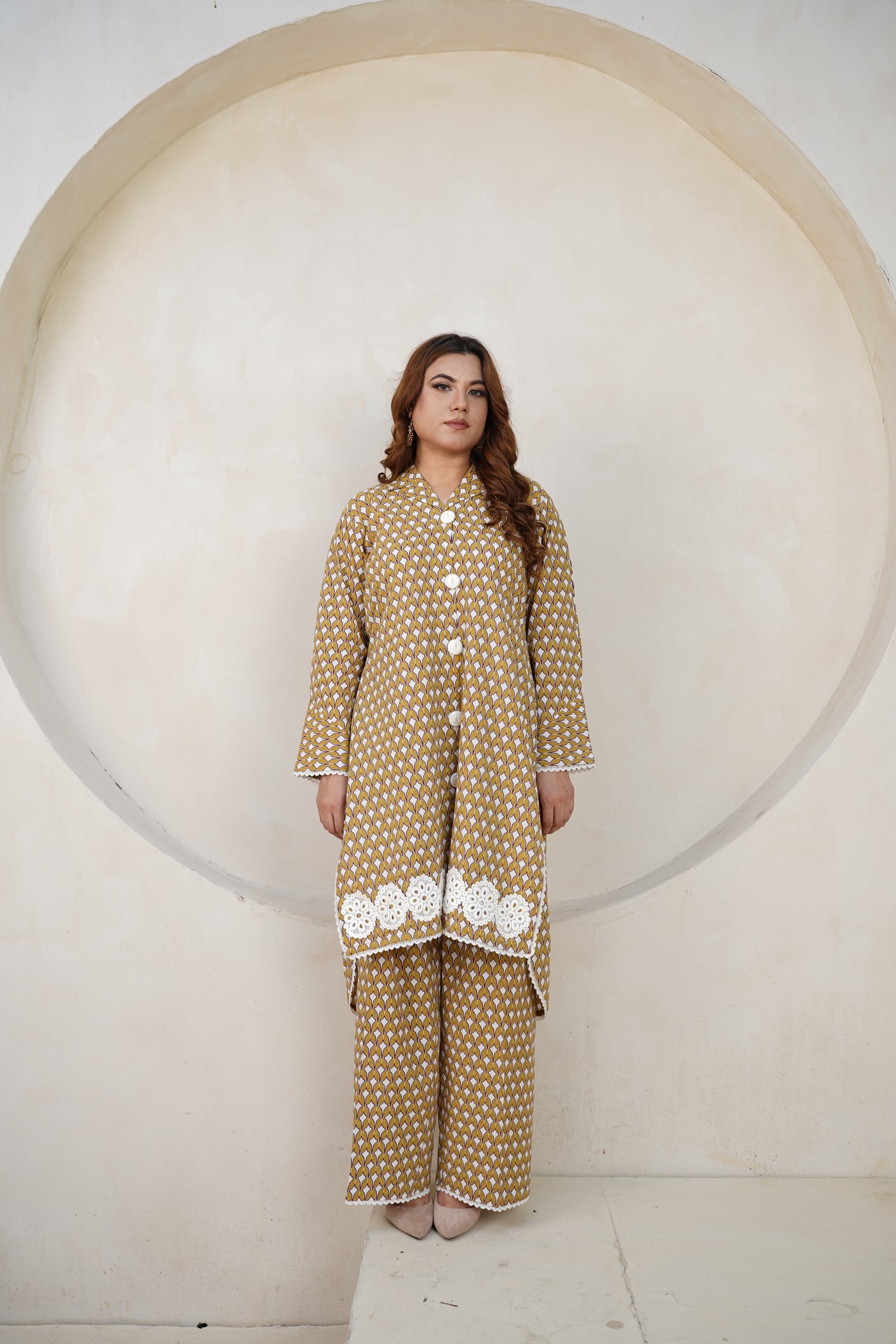 2-piece shirt & trouser (Golden Glow)