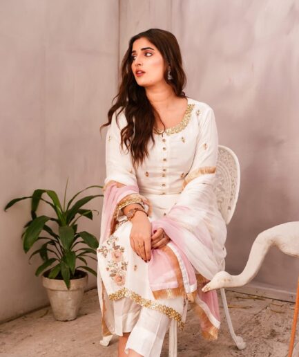 Noor-e-Ivory | Hand Embellished Luxury Lawn Ensemble